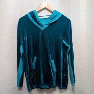 NWOT XS Johnny Was Teal Hoodie
